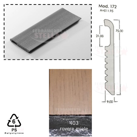 BATTISCOPA x MURO PARETE MT 2,90 - COLORE ROVERE 