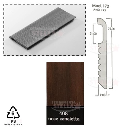 BATTISCOPA x MURO PARETE MT 2,90 - COLORE ROVERE 