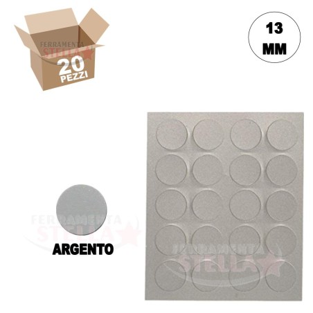 COPRIFORO COPRIVITE ADESIVO PER VITI E FORI DIAMETRO 13 MM - COLORE NERO  - PEZZI 25
