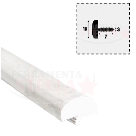 PROFILO BIANCO DA MT 3 - BORDO ARROTONDATO - PER TAVOLI MOBILI CARAVAN 