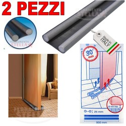 STRISCIA PARAFREDDO SOTTOPORTA ANTRACITE NERO 95 CM PARASPIFFERI PORTE FINESTRE AD ISOLAMENTO DOUBLE STOP
