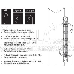CERNIERA JUSTOR CHIUDIPORTA MOLLA PORTA LEGNO PORTE ALLUMINIO AZIONE SEMPLICE - ORO SATINATO