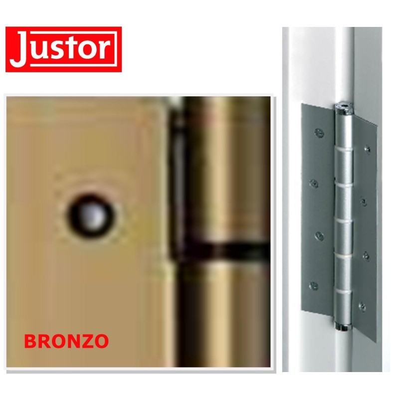 CERNIERA JUSTOR CHIUDIPORTA MOLLA PORTA LEGNO PORTE ALLUMINIO AZIONE SEMPLICE - ORO SATINATO