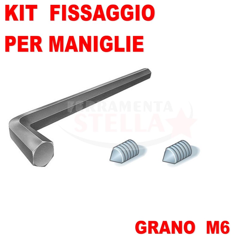 KIT FISSAGGIO MANIGLIA MANIGLIE PORTA GRANI 2 VITI CHIAVINO PER FISSANO GRANO