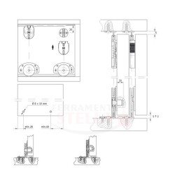 KIT SISTEMA SCORREVOLE PER PORTE ANTE DI MOBILI IN LEGNO KOBLENZ 320/10 - SOLO GUARNITURA