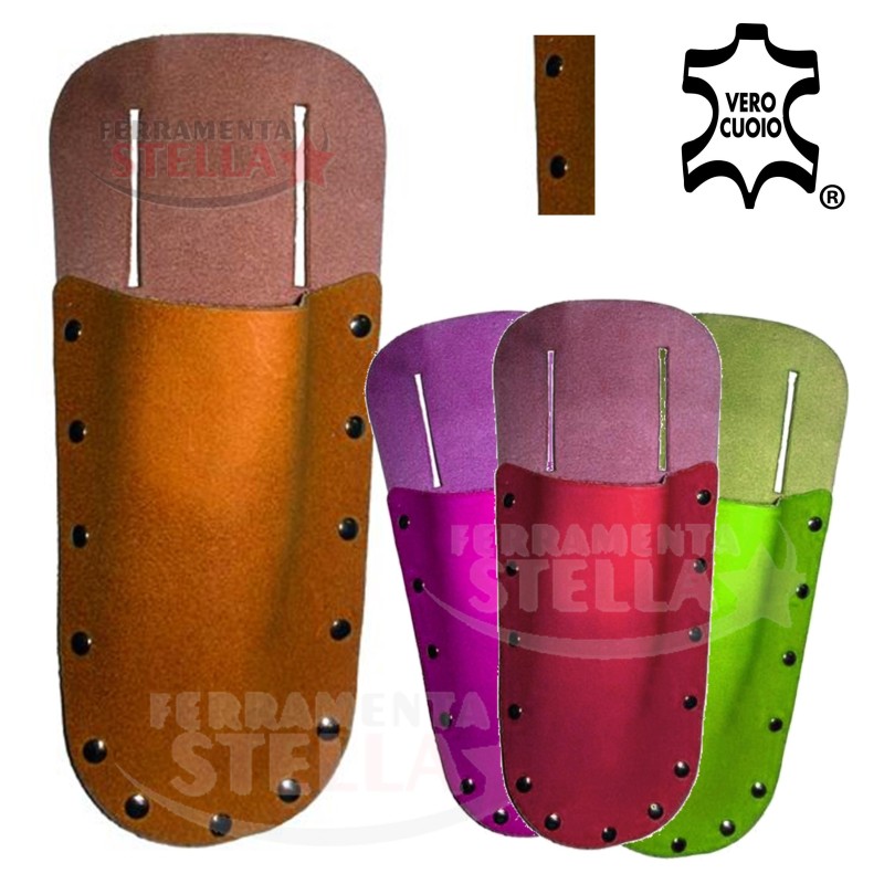 CUSTODIA FODERO TASCA BORSA PORTA FORBICI UTENSILI GIARDINO IN CUOIO RIVETTATA x CINTURA
