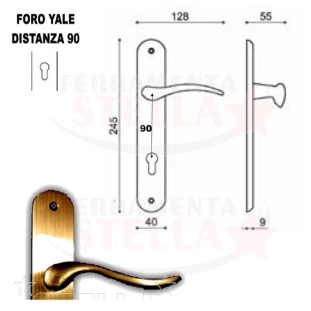 MANIGLIA INES CON PLACCA FORO YALE