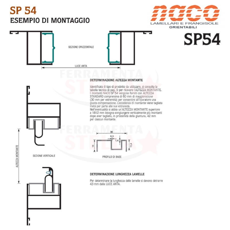 COMANDO ORIENTABILE 3 LAMELLE NACO PER VETRO TIPO 15 LAMELLA IN VETRO DA 15 CM