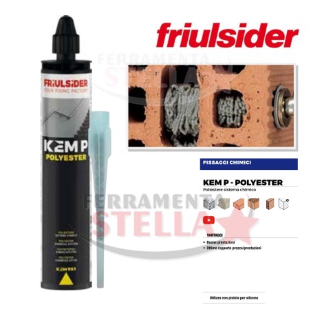 FISSAGGIO TASSELLO CHIMICO POLIESTERE ANCORANTE CARTUCCIA BICOMPONENTE SILICONE