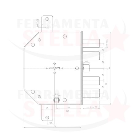 SERRATURA x BLINDATE 2155_28 CR SCIVOLO + MANDATE MANO DESTRA