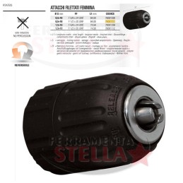 MANDRINO SENZA CHIAVE PER TRAPANO AVVITATORE - PER PUNTE DA 0,5 A 10 MM - FEMM 1/2 X 20
