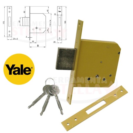 SERRATURA ad INFILARE CHIAVE A SPILLO YALE 56320 x FERRO e LEGNO 4 MANDATE