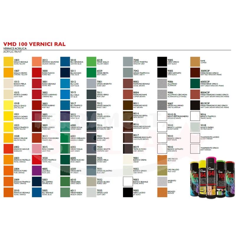SMALTO PITTURA BOMBOLETTA VERNICE SPRAY ACRILICO 100% VARI COLORE ROSSO FUOCO RAL 3000