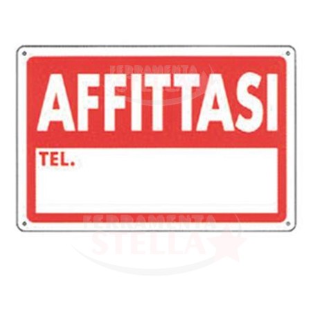 ETICHETTA CARTELLO INFORMATIVO TARGHETTA PLASTICA 30X20CM AFFITTASI INFORMAZIONI