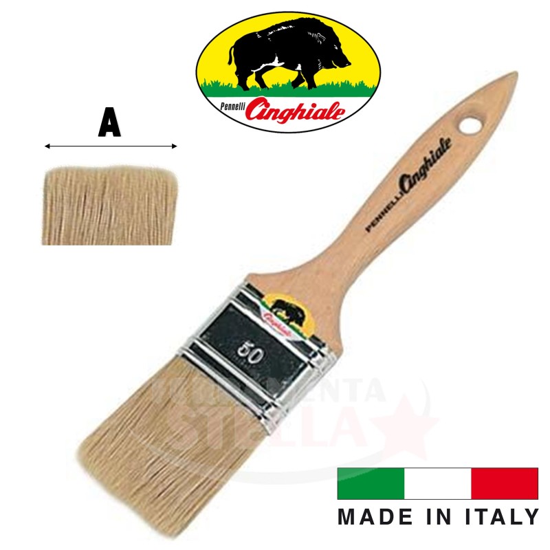 PENNELLO PENNELLESSA CERVUS MIS.1" PURA SETOLA CINESE BIONDA PITTURA SMALTO SERIE BLU