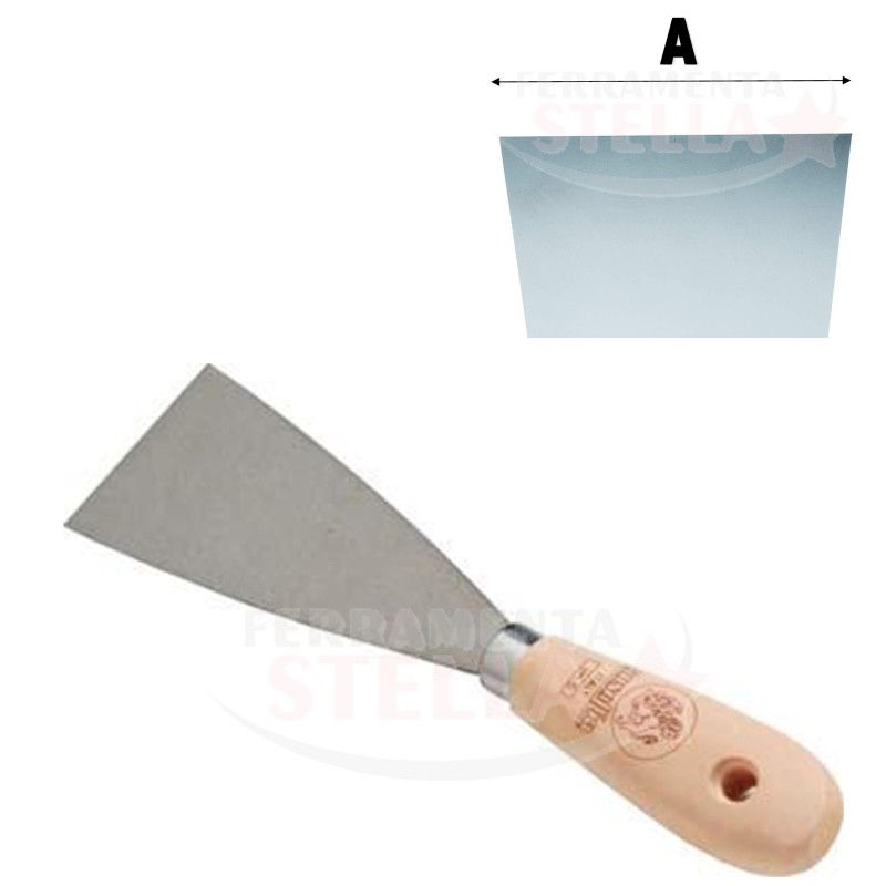 SPATOLA IN ACCIAIO INOX MANICO IN GOMMA SERIE GIALLA
