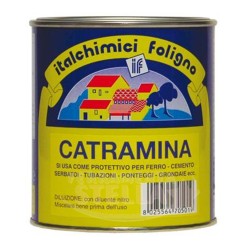 CATRAMINA 0,75 LT - VERNICE NERA BITUMINOSA TIPO ASFALTO - PER IMPERMEABILIZZAZIONI 