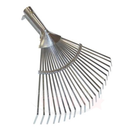 SCOPA GIARDINO A VENTAGLIO RASTRELLO IN ACCIAIO ZINCATO CM 29/48 X 43 OCCHIELLO CONICO PER MANICO DA MM 26