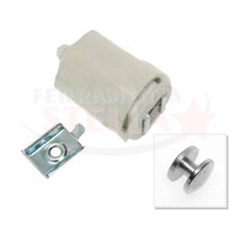 CALAMITA MAGNETICA SERIE TONDA CON BASETTA- PER CRISTALLI VETRI - BIANCA INCONTRO OTTONATO
