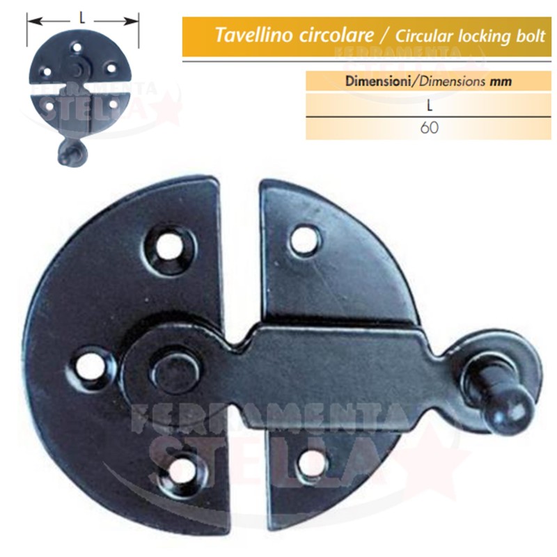 TAVELLINO CIRCOLARE NERO - FERRO BATTUTO - RIVA BONACINA PER LEGNO 