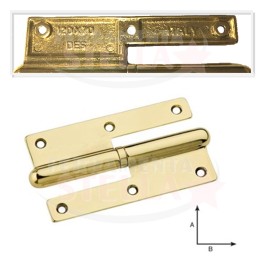 CERNIERA IN OTTONE A LIBRO - SINISTRA 120 X 70 - PER PORTA FINESTRA RICAMBIO