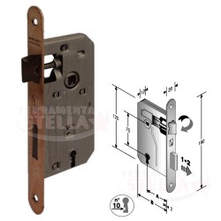 SERRATURA PATENT PER PORTE INTERNE - BUSSOLE BRONZATA ENTRATA 40 BORDO TONDO