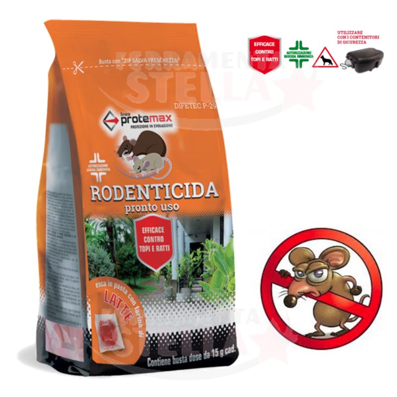 ESCA VELENO TOPICIDA x DISTRUGGERE RATTI TOPI RODITORI in PASTA SUPER EFFICACE 500 GR