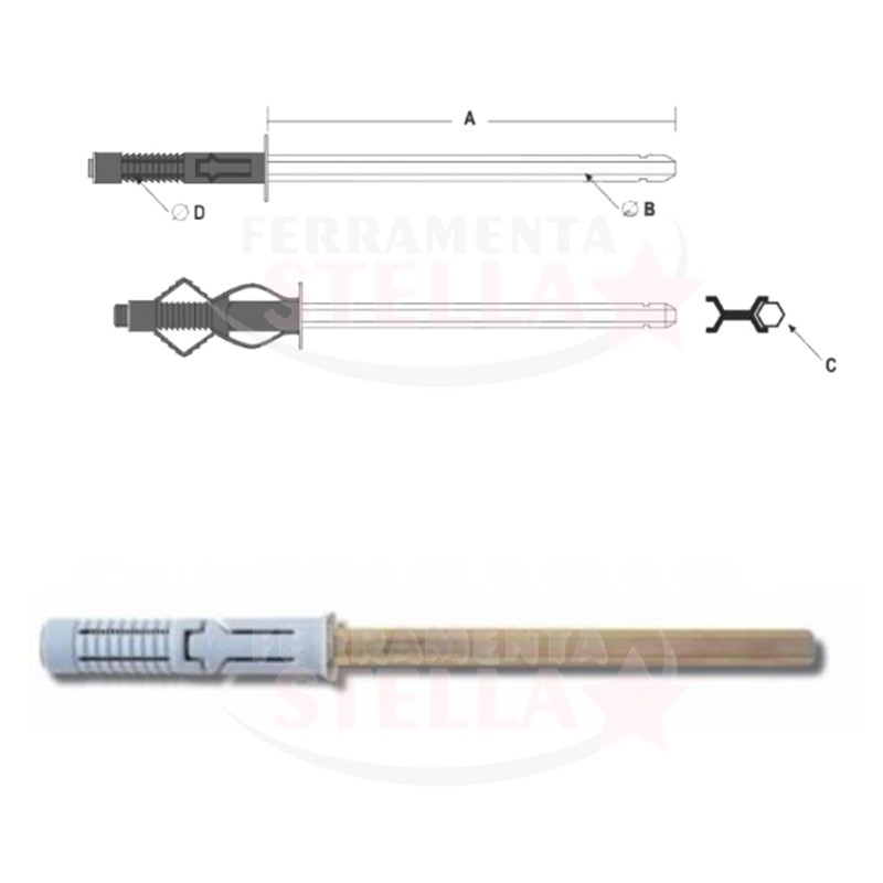 Reggimensola mensola a scomparsa - mm 10 x 145  | ferramentastella.com