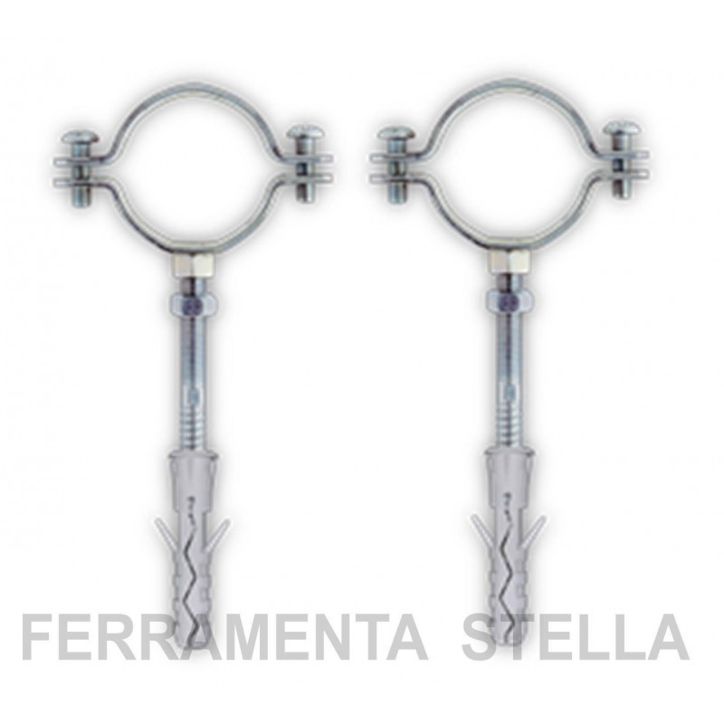 2 COLLARE COLLARI PESANTE PER TUBO TUBI ACCIAIO COMPLETO DI VITE E TASSELLO 1"