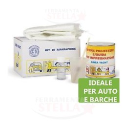 KIT VETRORESINA RIPARAZIONE 750ML RESINA POLIESTERE PER CARENE MOTO AUTO BARCHE