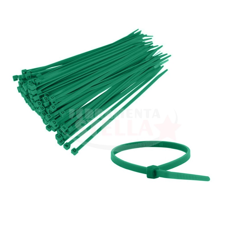 FASCETTA FASCETTE DA CABLAGGIO ELETTRICISTA LEGATURA - MISURA 3,6 x 203 - VERDE - CF 100 PZ 