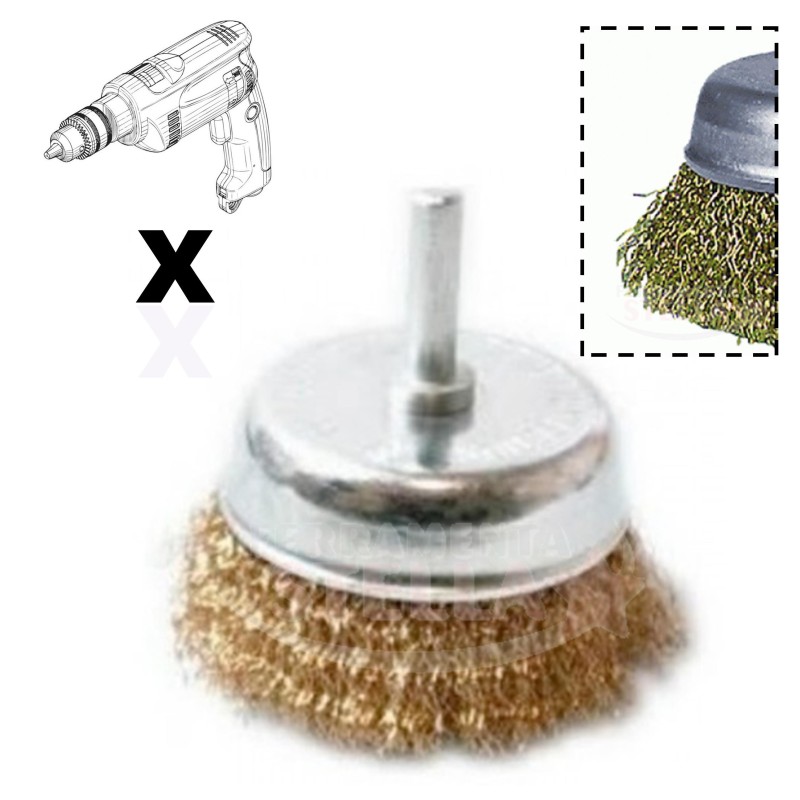 SPAZZOLE A TAZZA X TRAPANO ACCIAIO FILO ONDULATO