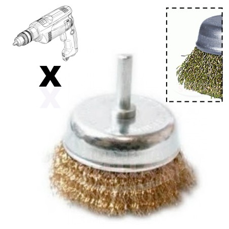 SPAZZOLE A TAZZA X TRAPANO ACCIAIO FILO ONDULATO