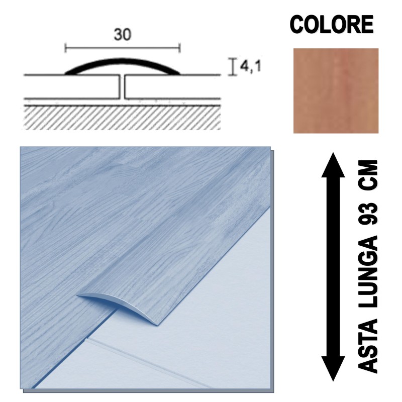 COPRIPAVIMENTO ALLUMINIO - COLORE LEGNO 60 - AUTOADESIVO - CM 93 