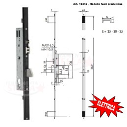 ELETTRO SERRATURA ELETTRICA CISA 16445 MULTIPUNTO PORTONE PORTA FERRO ALLUMINIO 2