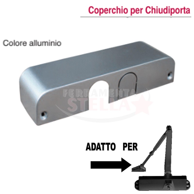 COPERTURA CARTER COPERCHIO COLORE ALLUMINIO PER CHIUDI PORTA CHIUDIPORTA FORZA 2 A 4 