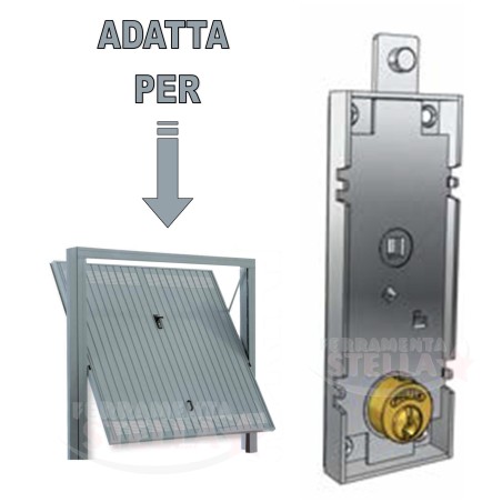 SERRATURA PREFER B551 PER PORTA BASCULANTE GARAGE BOX AUTO CILINDRO TONDO