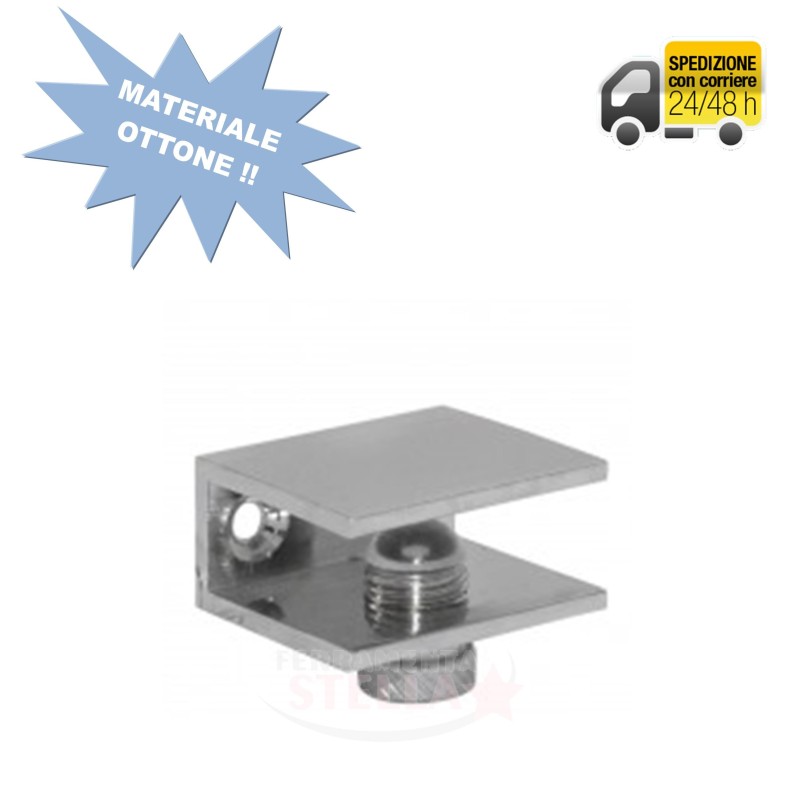 REGGIMENSOLA REGGI MENSOLA VETRO SUPPORTO MORSETTO REGGIMENSOLE CROMO 25X30