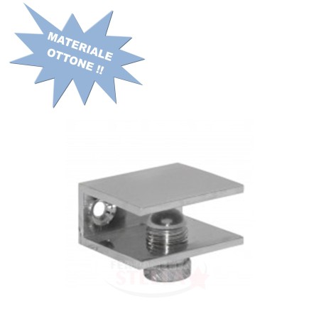 REGGIMENSOLA REGGI MENSOLA VETRO SUPPORTO MORSETTO REGGIMENSOLE CROMO 25X30