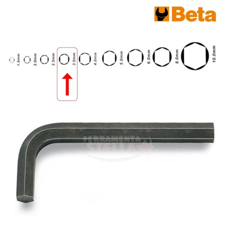 CHIAVE  ESAGONALE A BRUGOLA CROMATA 2 MM