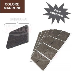 FELTRINO ADESIVO SOTTO SEDIA PROTEGGI PAVIMENTO MILLEUSI - TONDO DIAMETRO 20 - COLORE MARRONE - PZ 12 