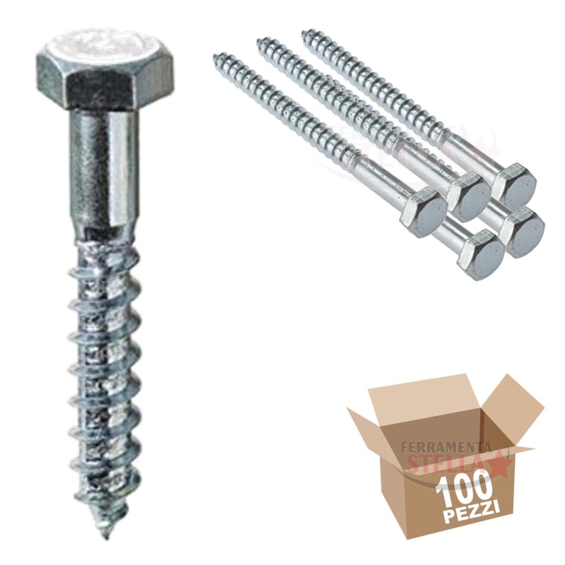 VITE TIRAFONDO Testa Esagonale ZINCATO - MM 10 X 120