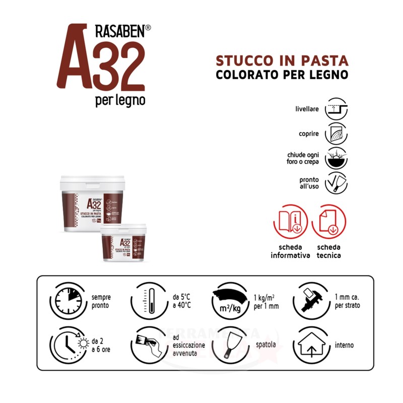 STUCCO IN PASTA PRONTO PER LEGNO E MURO NOCE 500 GR TIPO FRANCESE RIEMPITIVO
