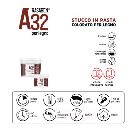 STUCCO IN PASTA PRONTO PER LEGNO E MURO NOCE 500 GR TIPO FRANCESE RIEMPITIVO