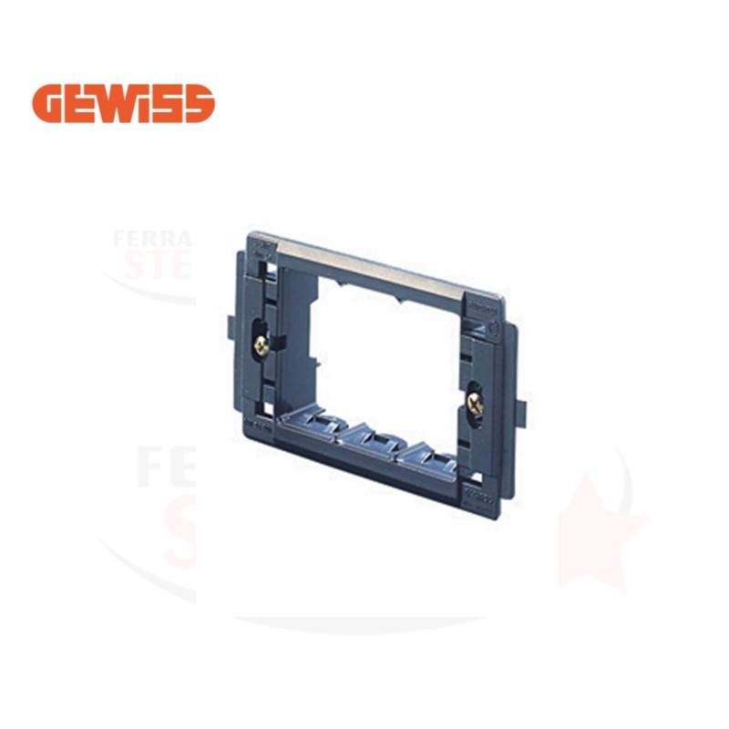 PLACCA 3 POSTI GEWISS - COLORE ARGENTO TITANIO METALLIZZATO