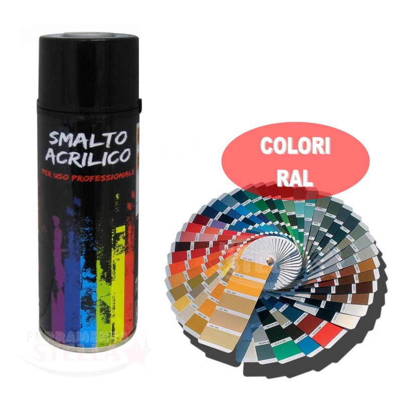 SMALTO PITTURA BOMBOLETTA VERNICE SPRAY ACRILICO 100% VARI COLORE NERO LUCIDO RAL 9005
