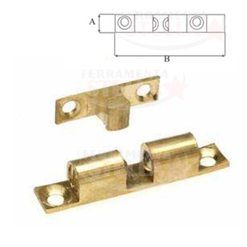 CRICCHETTO IN OTTONE LUCIDO PROFILATO A DUE SFERE - MISURA 9 X 49