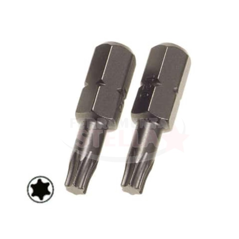 2 INSERTI INSERTO BITS PER VITI TORX POGGI 25 MM T25