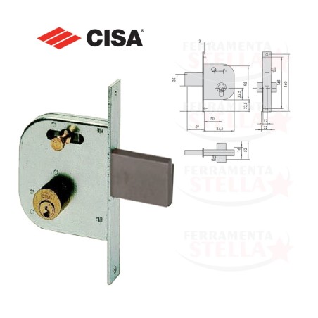 SERRATURA A INFILARE PER PORTE FERRO CILINDRO FISSO AMBIDESTRA E/50 42030