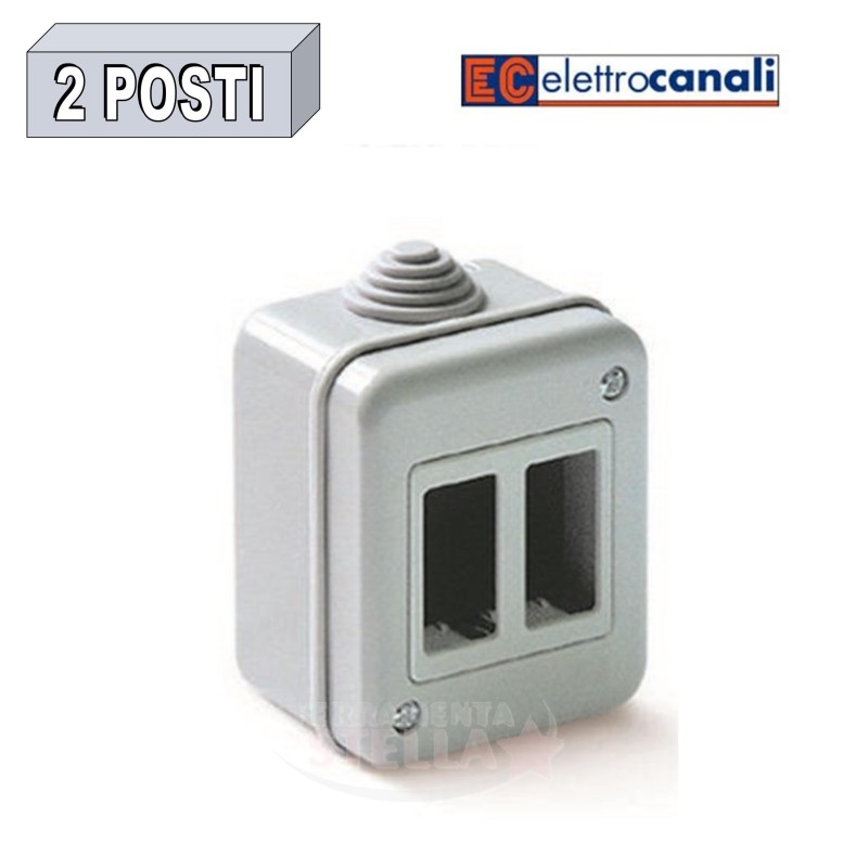 SCATOLA CONTENITORE IP44 2 POSTI X FRUTTO GEWIS E MAGIC BTICINO GRIGIO CHIARO